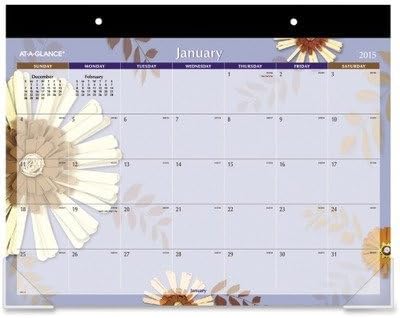 AT-A-GLANCE 2014 Paper Flowers Desk Pad Calendar, 17 x 22 Inches (5035) by At-A-Glance