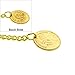 Gold Albert Chain Pocket Watch Curb Link Chain Fob T Bar + Swivel Clip + Ancient France Coin Design Medal Fob AC78