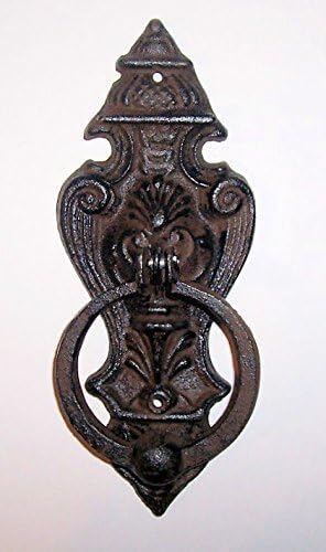 ABC Products" - Heavy Cast Iron - Lion Head - Hammer Door Knocker - With Large Ball On Knocking Ring - (Deep Dark Bronze - Rustic Color Finish - Decorated With Unique Complex Patterns)