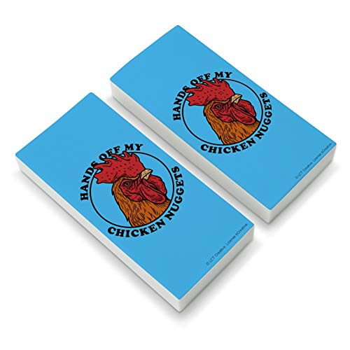 Hands Off My Chicken Nuggets Funny Humor Eraser Set of 2