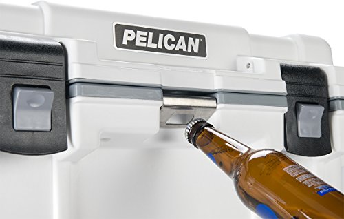 Pelican 70QT Elite Cooler (White/Grey) | 46 Can Capacity with Ice | 9 Day Ice Retention | Built-in Cup Holders & Bottle Opener | Guaranteed for Life