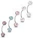 Besteel 5PCS 16G Stainless Steel Lip Rings Piercing Jewelry Eyebrow Barbell Labret Tragus Piercings 8mm Bar Length