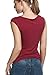 Zeagoo Womens Summer Ruched Blouse Cowl Neck Top Sleeveless Jersey Tank,Wine Red,X-Large