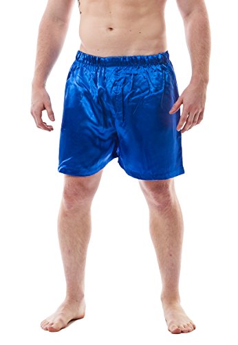 Men's Satin Short/Boxer, 3 Color Choices (M, Blue)