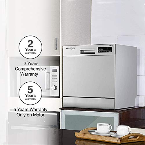 Voltas Beko 8 Place Settings Table Top Dishwasher (DT8S, Silver