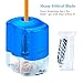 Electric Pencil Sharpener,VEYETTE Efficient Pencil Sharpener with Helical Blade for No.2 Pencils and Colored Pencils, Adapter Included, Blue