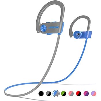 LETSCOM Bluetooth Headphones IPX7 Waterproof, Wireless Sport Earphones, Hifi Bass Stereo Sweatproof Earbuds W/Mic, Noise Cancelling Headset for Workout, Running, Gym, 8 Hours Play time