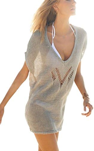 Glomeen Women's Swimsuit Cover Up Beachwear Bikini Cover Ups Crochet Beach Dress