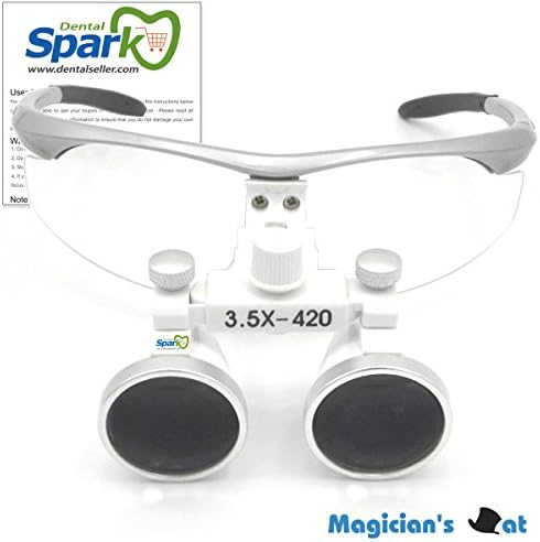 Professional 3.5 x Magnification Loupes Adjustable Pupil Distance with Plastic Sports Frame - for Dental, Surgical, Jeweler, or Hobby