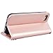 iPhone 7 Case, CinoCase Luxury 3D Bling Crystal Rhinestone Wallet Leather Purse Flip Card Pouch Stand Cover Case with Shiny Diamond Pearls & Lovely Heart Pendant for iPhone 7 - Rose Gold