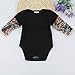 Camidy Infant Toddler Baby Boy Girl Tattoo Printed Sleeve Romper Bodysuit Jumpsuit Black