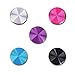 Mini Kitty Spiral Metal Home Buttons Stickers for Apple iPhone Bundle with Microfiber Cloth, Pack of 5 (Silver / Blue / Pink / Black / Purple)