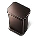simplehuman 45 Liter Rectangular Hands-Free Kitchen Step Soft-Close Lid, Dark Bronze Stainless Steel Trash can