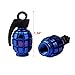 Senzeal 4X Aluminum Grenade Bomb Style Universal Car Truck Motocycle Wheel Tyre Valve Caps Bicycle Tire Air Valve Cover Blue