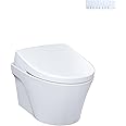 TOTO WASHLET - AP Wall-Hung Elongated Toilet with S7A Contemporary Bidet Seat and DuoFit In-Wall 0.9 and 1.28 GPF Auto Dual-Flush Tank System, Matte Silver - CWT4264736CMFGA#MS