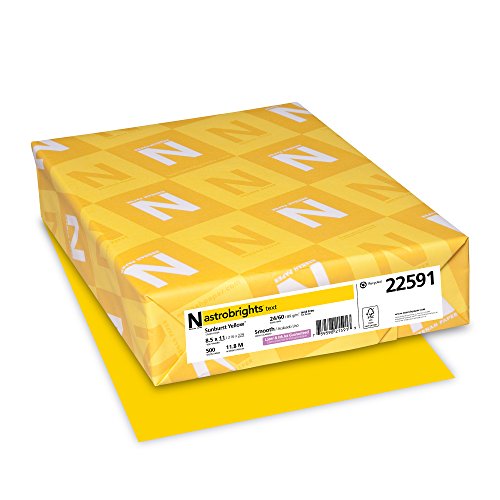 Astrobrights Color Paper, 8.5” x 11”, 24 lb/89 gsm, Sunburst Yellow, 500 Sheets…