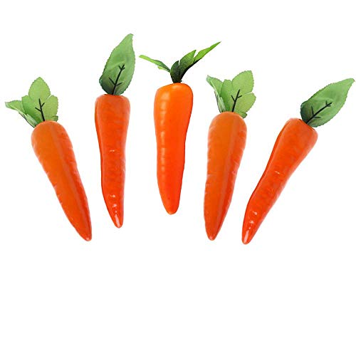 5 Pcs Plastic Carrots Simulation Carrots Fake Carrot Artificial Vegetable Carrots for Home Kitchen Party Pub Decoration