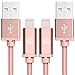 iPhone Charger 10 ft Apple Certified - Durable Braided Long Lightning Cable Compatible with iPhone X/ 8/8 Plus/ 7/7 Plus/IPad Pro [2-Pack, 10-Ft Rose Gold]