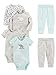 Simple Joys by Carter's Unisex Babies' 6-Piece Bodysuits (Short and Long Sleeve) and Pants Set, Grey/Mint Green/Elephant/Lamb, 18 Months