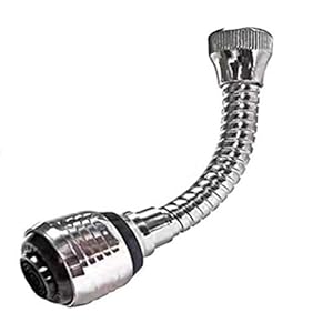 Saiyam Stainless Steel 360° Rotation Sink Faucet Extension Part Sprayer Jet Stream or Spray, Silver, Chrome Finish