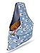 JamieCraft Yarn Bag Organizer – Portable, Light, and Easy to Carry Canvas Wrist Bag for Crochet and Knitting On The Go, Project Bag Tote Holds Supplies and 14 Inch Needles or Hooks (Blue w/Sheep)