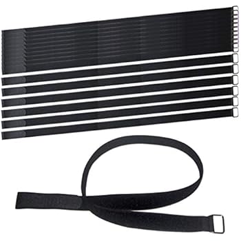 VIGAER 36 inch Cable Straps, 16 Pcs Reusable Fastening Staps Adjustable Nylon Securing Straps Hook and Loop Cinch Cable Ties Down with Metal Buckle