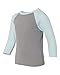 Next Level Youth CVC 3/4-Sleeve Raglan L ICE BL/ D HTR GR