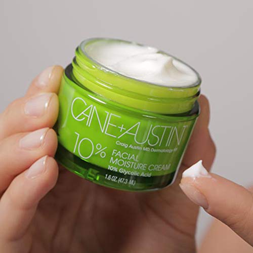 CANE + AUSTIN Facial Moisture Cream with Glycolic Acid, Anti Aging Face