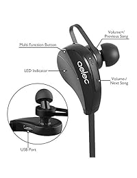 AELEC   Auriculares inalámbricos Bluetooth con micrófono para correr o correr