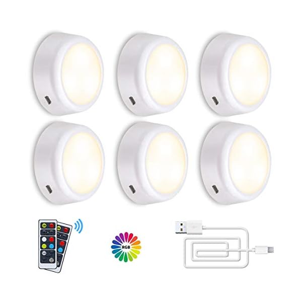 RGB Schrankleuchten LED Nachtlicht Wiederaufladbare mit Fernbedienung