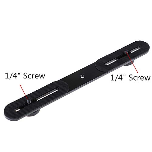 StyleZ 27cm/10.6inch Dual Camera Extension Bar Mount Straight Flash Bracket Tripod with 1/4" Screw for DSLR Camera LED Light Flash Light Camera Studio