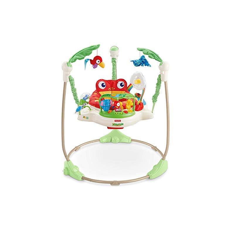Fisher-Price Baby Bouncer Rainforest Jumperoo Activity Center with Music Lights Sounds and Developmental Toys