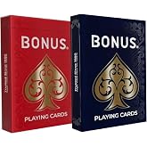 Bonus Standard Playing Cards, Pack of 2, Red and Blue