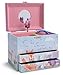 Jewelkeeper Musical Jewelry Box with 2 Pullout Drawers with Spinning Owls, Woodland Design, Twinkle Twinkle Little Star Tune
