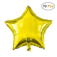 18" Star Balloons Foil Balloons Mylar Balloons Party Decorations Balloons, Gold, 10 Pieces