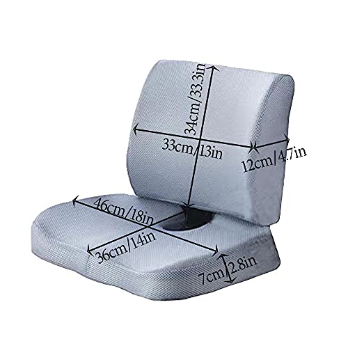 Seat Cushion for Office Chair Memory Foam Lumbar Support Pillow Combo, for Relief The Lower Back Pain Tailbone Sciatica Pain