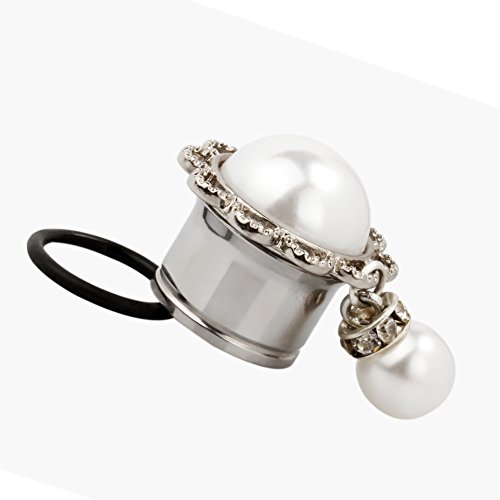 KUBOOZ Pearl Pendant Ear Piercing Jewelry Stainless Steel Tunnels and Plugs Ear Expander Reamer Guages 5/8"