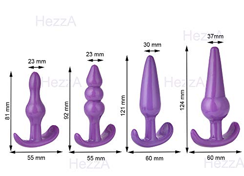 Bu~tt P~lu~g T-bar Base Kit - Training Toys - Erotic Games Role Play - Womens Stimulator - 4 pcs Beginners Anales Set - Best Idea for Gift to Him.Purple