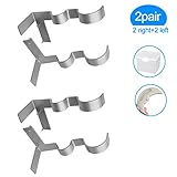 Yoaokiy Double Curtain Rod Brackets - 2Pair(4pcs) - Curtain Rod Holders Tap Right Into Window Frame(Silver)