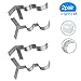 Yoaokiy Double Curtain Rod Brackets - 2Pair(4pcs) - Curtain Rod Holders Tap Right Into Window Frame(Silver)