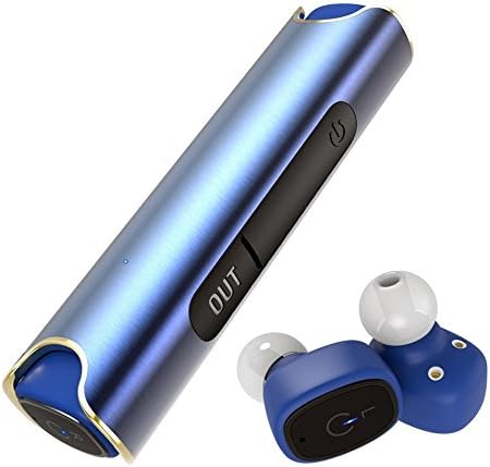 Bluetooth Headphones Wireless Headphones Bluetooth Headset Stereo Mini in-Ear Headphones with Ladekäst and Integrated Microphone for Android and iPhone, Blue