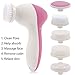 Honmofun Clean and Clear Face Wash Deep Cleansing Gold Facial Kit Clean Face Thoroughly Facial Wash Brush Portable Multifunction Electric Face Facial Cleansing Brush Spa Skin Care Massage Pink