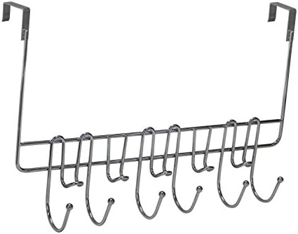 ESK Collection 11 Door Rack Hooks, Chrome Finish