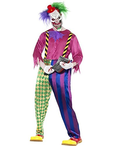 Smiffys Men's Colorful Killer Clown Costume