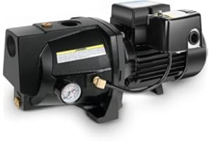 Acquaer 1HP Shallow Well Jet Pump,Cast Iron, Well Depth Up to 25ft, 115V/230V Dual Voltage, Automatic Pressure Switch,Versatile Pump for Garden, Lawn, Farm,Pool