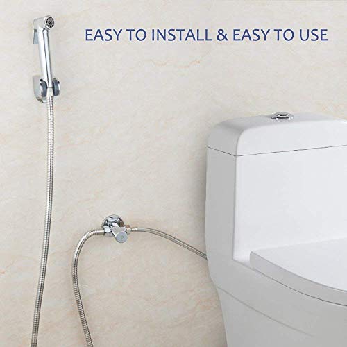 Handheld Bidet Sprayer Cloth Diaper Sprayer for Toilet Stainless Steel Bidet Handheld Sprayer Set Shattaf Sprayer for Bidet Cleaning Personal Cleaning, Pet Shower, Toilet Cleaning, Car Washing - Thumbnail 6