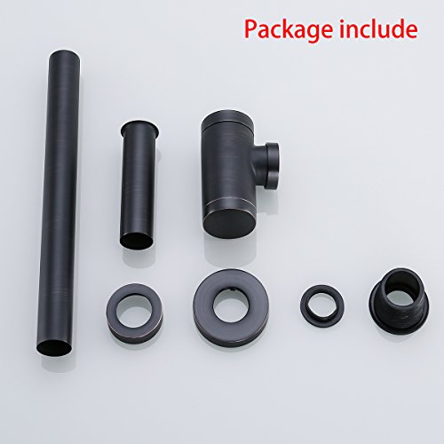 RANDOM Brass Contemporary Round Bottle P Trap 1 1/4,Basin Sink Waste Drain P Trap Kit,Oil Rubbed Bronze.also Brushed Nickel,Matte Black,Brushed Gold,Chrome.