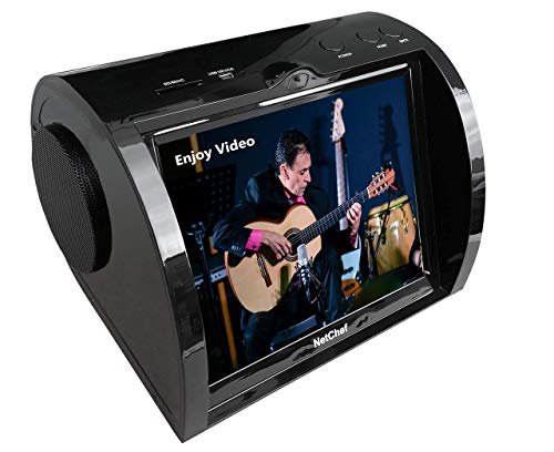 Internet Radio with Hi-Fi Speakers, 8” HD Touch Panel, Audio Book, 15K+ Radio Stations, Streaming Videos, Movies, Music, Auto Wi-Fi, Social Media, Recipes, More Features & Functions