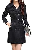 Wantdo Women's Double-Breasted Trench Coat with Belt