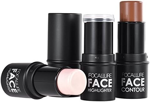 4 Colors Concealer Stick Foundation Highlighter Pen Makeup Powder Contour Cosmetic Tool Bronzers Highlighters Full Coverage (light pink)